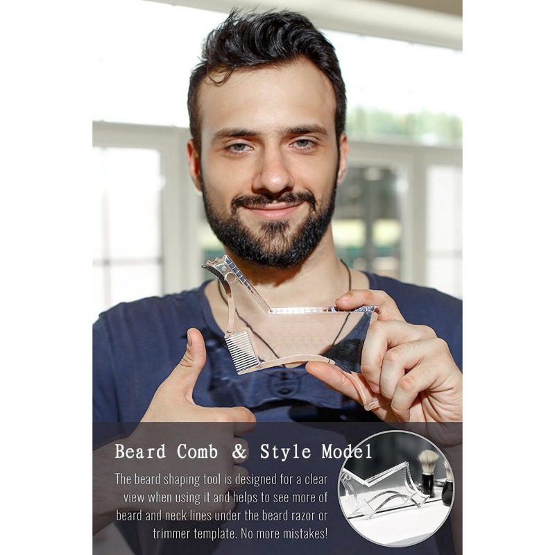 Men'S Grooming Facial - Beard Shaping Tool Mustache Styling Template