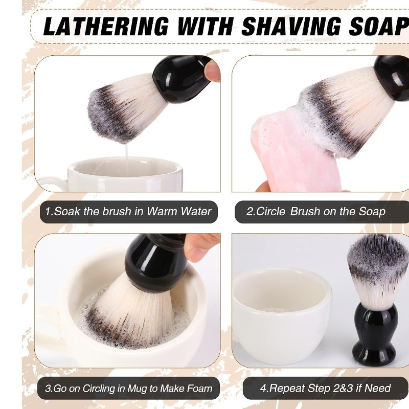 1Pcs Beard Shaving Brush, Wood - огляд і ціна Grooming Men'S Hair