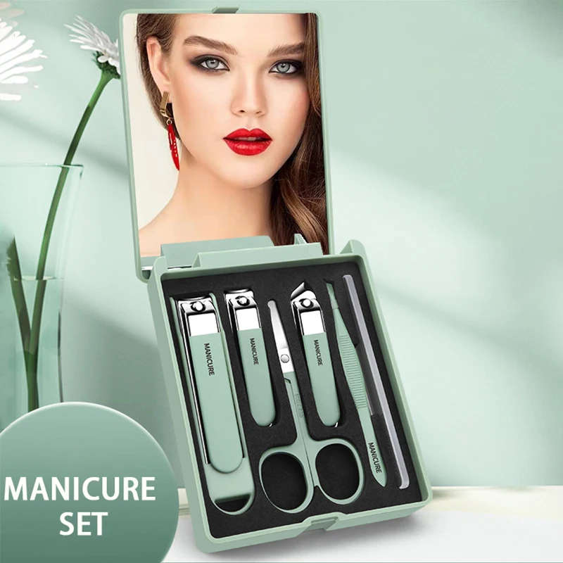 6pcs Nail Care Kit - Compact T - огляд і ціна Men'S Grooming Mirror