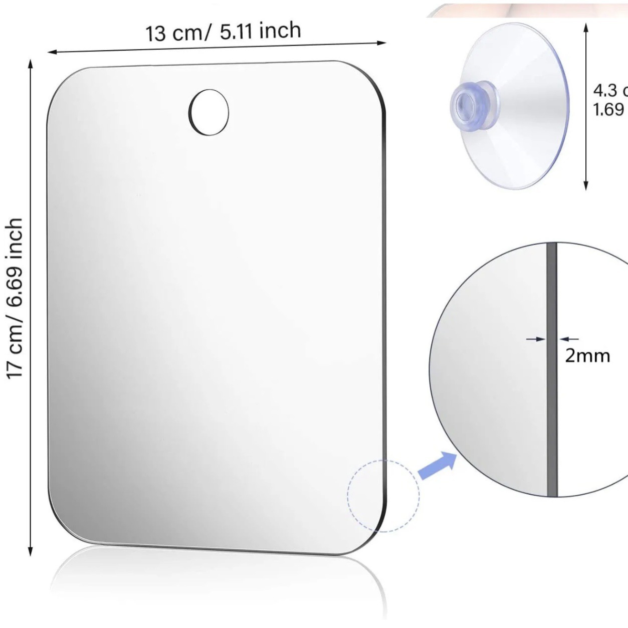 HTMCK Acrylic Shower Mirror wi - огляд і ціна Men'S Grooming Mirror