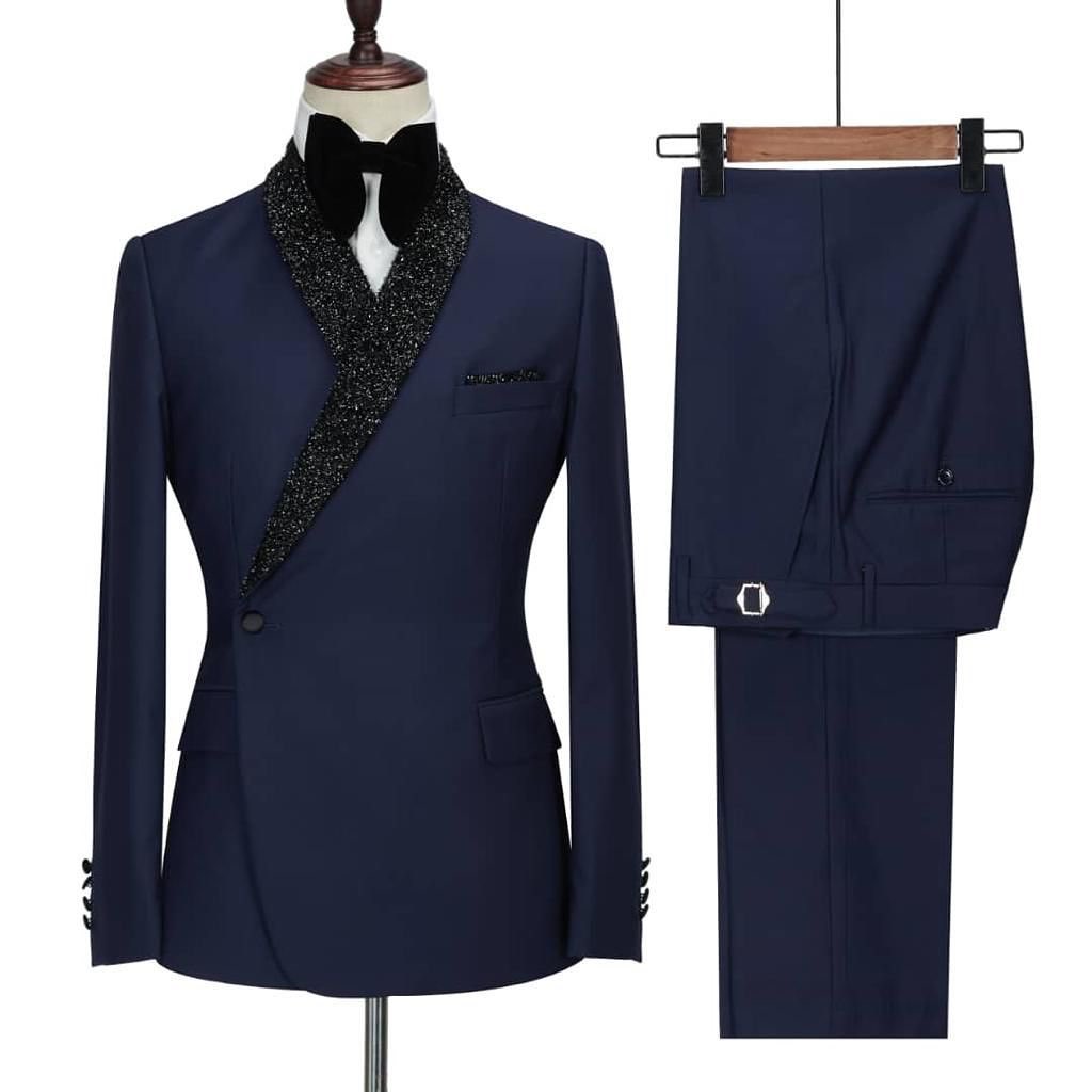 Navy Blue Men Suits Set 2 Piec - огляд і ціна Mens Grooming Kit Luxury
