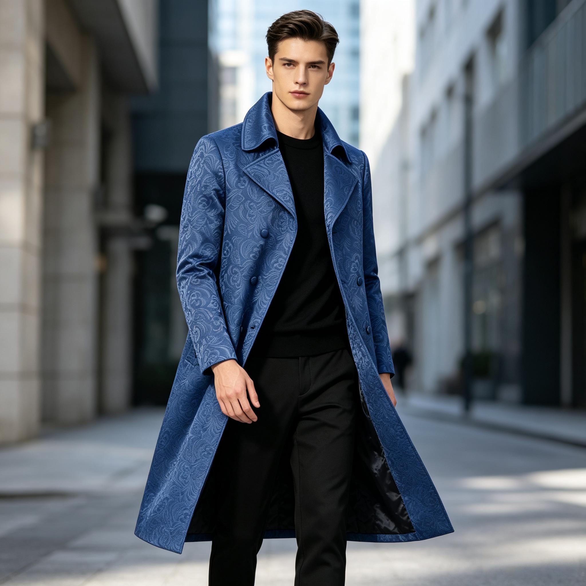 Men Luxury Jacquard Long Trenc - огляд і ціна Men'S Grooming Club